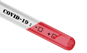 covid-19 test showing positive result