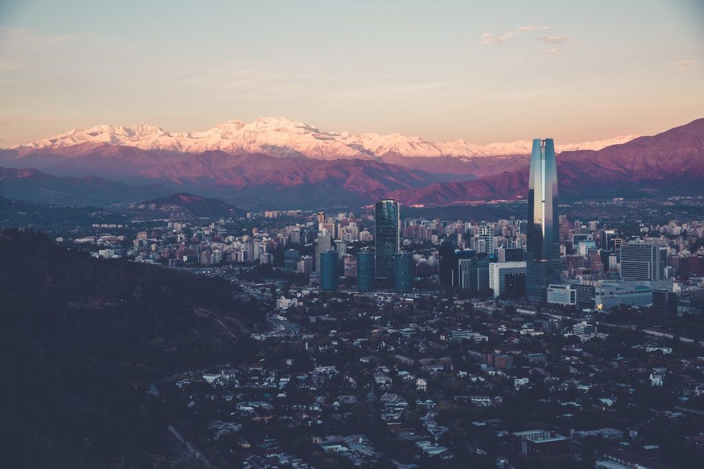 View of Santiago, Chile, and the Andes