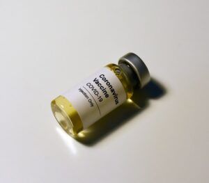 a vial containing covid-19 vaccine
